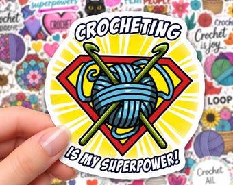 Crochet Lover Stickers | Waterproof Vinyl Decals for Laptop, Planner 25Pcs Pack