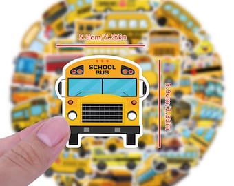 School Bus Stickers Vinyl Decals laptop water bottle notebook transportations sticker (10/20/30 PCS)