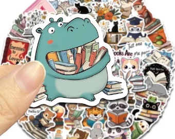 Book Animals Pet Aesthetics  Stickers: Waterproof Vinyl Decals for Laptop, Planner (10/20/30PCS)