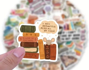Bookish Cartoon Stickers: Waterproof Vinyl Decals for Laptop, Planner (10/20/30PCS)