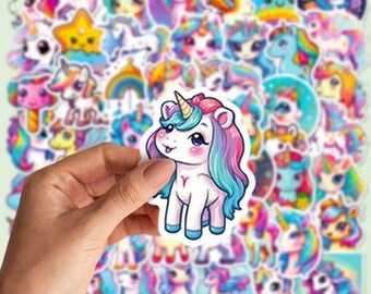 Fancy Unicorn Stickers, Waterproof Vinyl Decals for Laptop, Planner (10/20/30PCS)