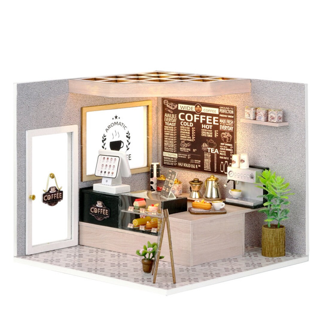 DIY Miniatures Leisurely Coffee Shop DIY Toy Miniature House - Etsy