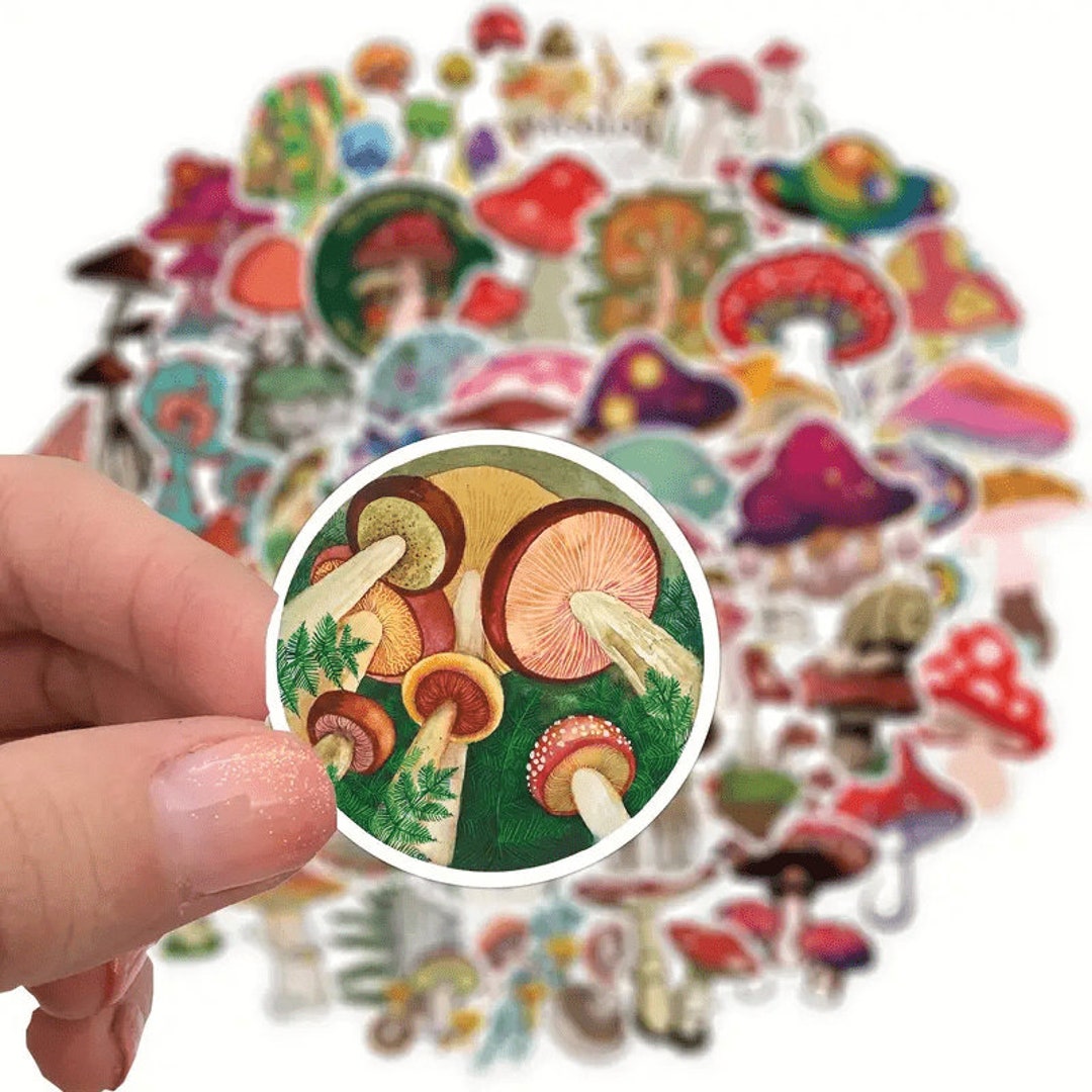 10/20/30 PCS Cartoon Cute Mushroom Cute Funny Stickers Waterproof ...