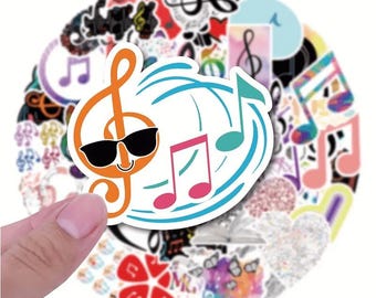 Music Note Stickers: Waterproof Vinyl Decals for Laptop, Planner (10/20/30PCS)