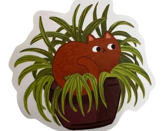 New Green Plant Cat Graffiti Stickers, Decals for Laptop, Planner 10/20/30 PCS