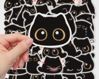 Coal Ball Cat Doodle  Stickers | Funny Waterproof Decals for Laptop, Planner (10/20/30PCS)