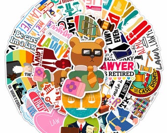 Lawyer Sticker Pack Law School & Legal Stickers Attorney Paralegal Gift Laptop Water Bottle Notebook Decals 10/20/20 PCS