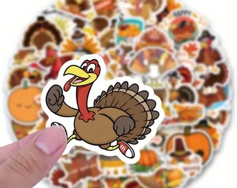 Happy Thanksgiving Stickers: Waterproof Vinyl Decals for Laptop, Planner (10/20/30PCS)