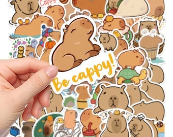 25/10/30 pièces dessin animé mignon Capybara Graffiti autocollants imperméables pour ordinateur portable bouteille d'eau tablette planificateur