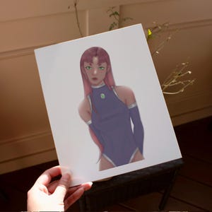 Starfire Teen Titans 8x10 Art Print Vibrant Superhero Fan Art Handcrafted Wall Decor DC Comics Inspired Illustration Pop Culture Room Decor