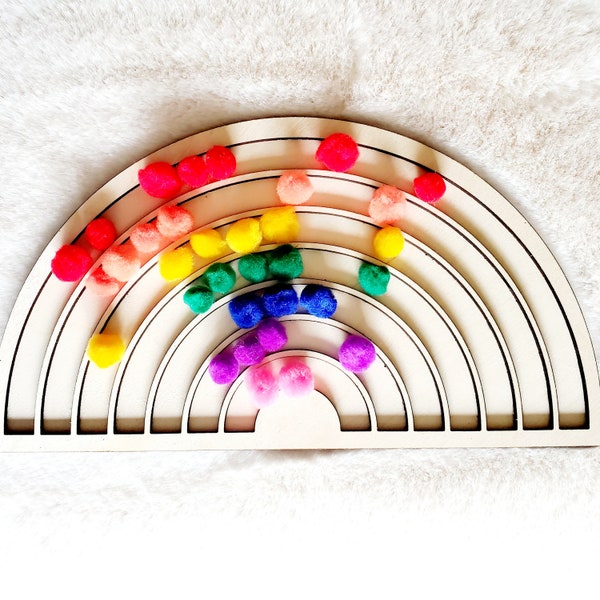 Rainbow sorting educational toy Montessori Digital File - glowforge - svg - laser cut - download