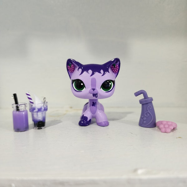 LPS Shorthair cat grape jelly custom with accessories