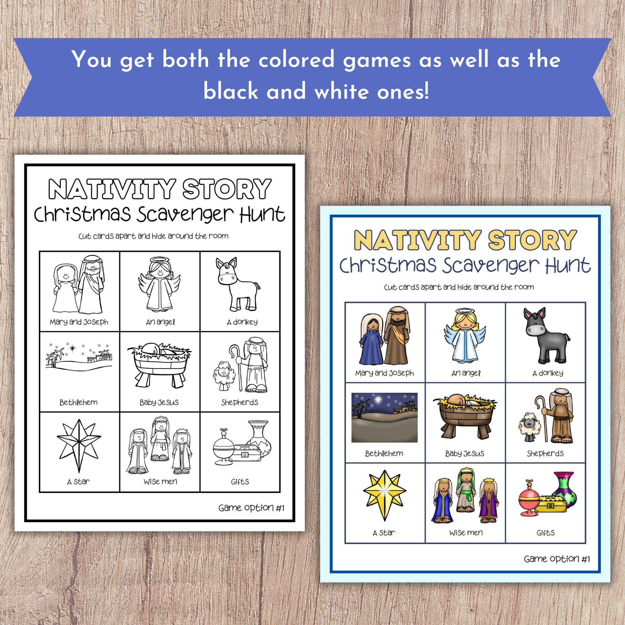 Nativity Scavenger Hunt, Christmas Scavenger Hunt, Hide and Seek Game ...