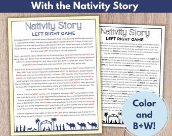 Nativity Left Right Game, Pass the Gift Game, Church Christmas Party Games, Christmas Gift Exchange, Bible Christmas Game, Christian Games