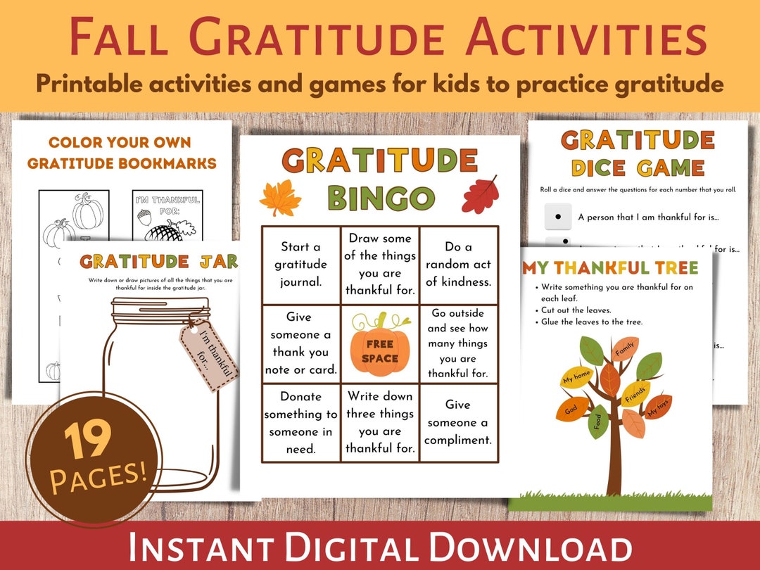 Gratitude Activities and Games Thankful Activities Gratitude - Etsy