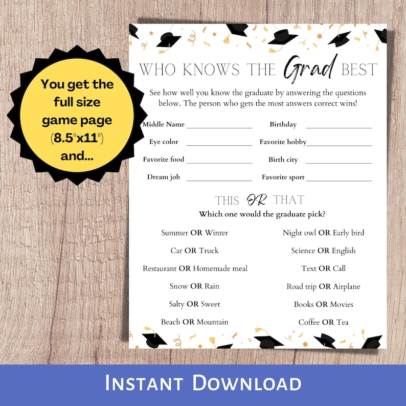 KatchOn Who Knows Grad Play Card - Fun Graduation Party Game Card - View #11
