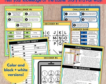 Easter Story Escape Room, Easter Trivia, Easter Activity, Easter Escape Room Christian, Holy Week for Kids, Easter Games, Kids Easter Lesson