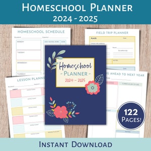 Homeschool-Planer, akademischer Planer, druckbarer Homeschool-Planer, 2024 & 2025-Planer, undatierter Homeschool-Planer, Lehrerplaner, Binder