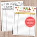 Fall Reading Chart, Fall Reading Challenge, Reading Log for Kids ...