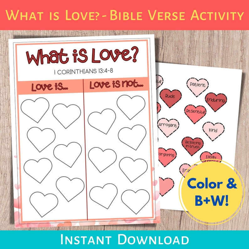 Bible Valentine Games, Love is Craft, 1 Corinthians 13, Sunday School