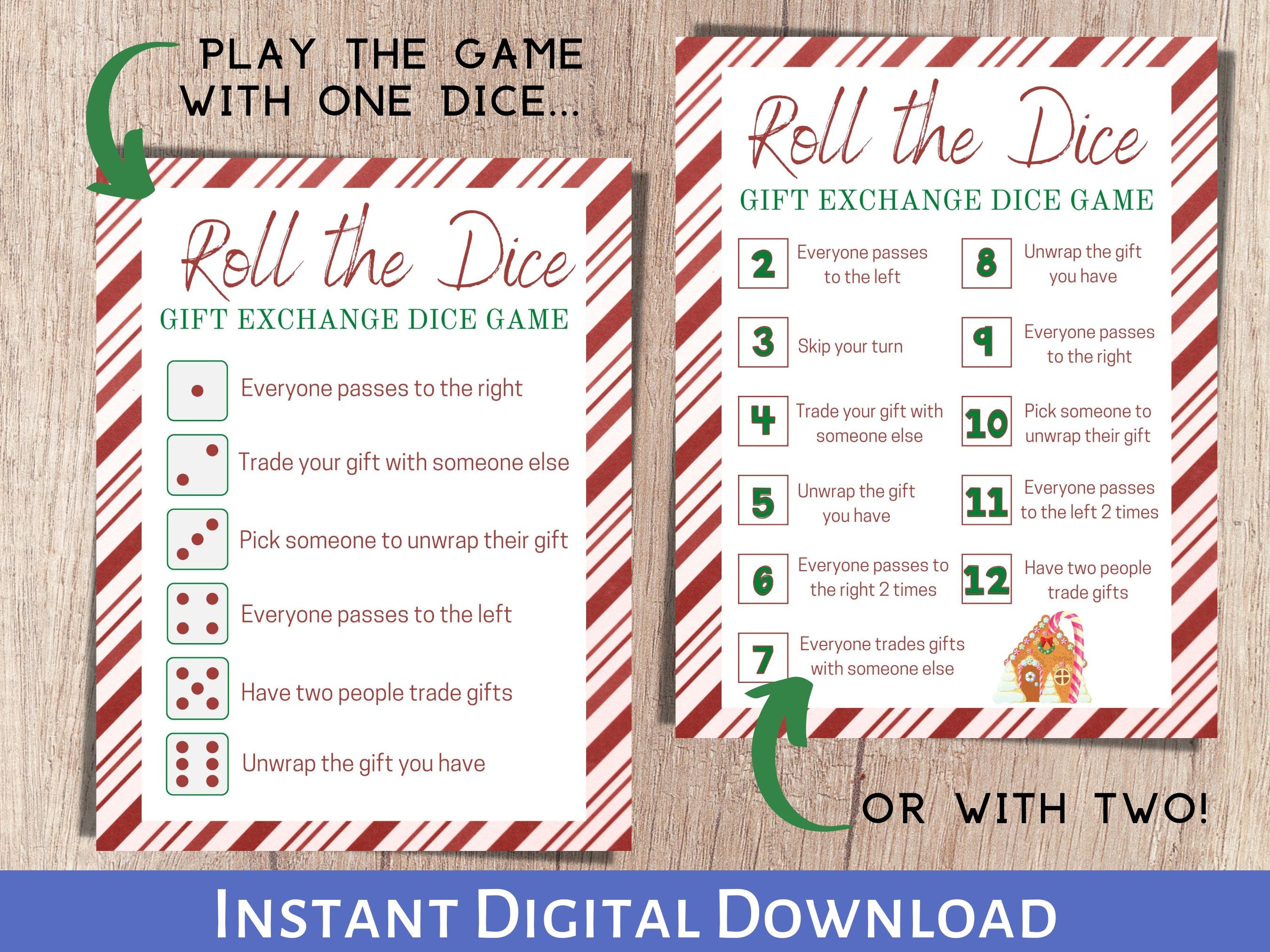 Christmas Dice Game, Holiday Gift Exchange Game, Christmas Party Game ...