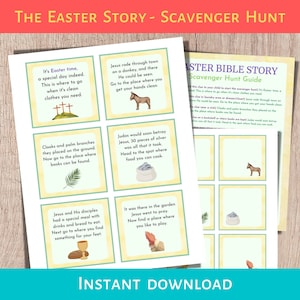 Easter Scavenger Hunt, Easter Bible Game, Printable Easter Game, Religious Easter Game, Indoor Scavenger Hunt, Treasure Hunt For Kids