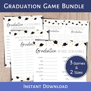 Graduation Games, Word scramble, Graduation Games Printable, Graduate Graduation Games, Class of 2025, Grad Party Games, Grad Game Bundle