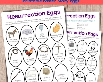 Resurrection Eggs, Easter Bible Games, Resurrection Eggs Printable, Easter Printable Game For Kids, Easter Advent, Religious Easter Activity