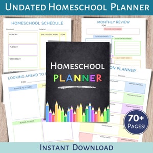 Homeschool Planner, Printable Homeschool Planner, Academic Planner, Undated Homeschool Planner, Teacher Planner, Homeschool Binder