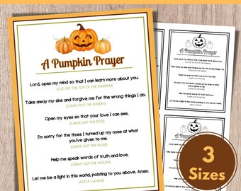 Pumpkin Prayer, Halloween Tracts, Religious Halloween, Pumpkin Printable for Kids, Bible Lesson for Kids, Religious Activity, Fall Craft