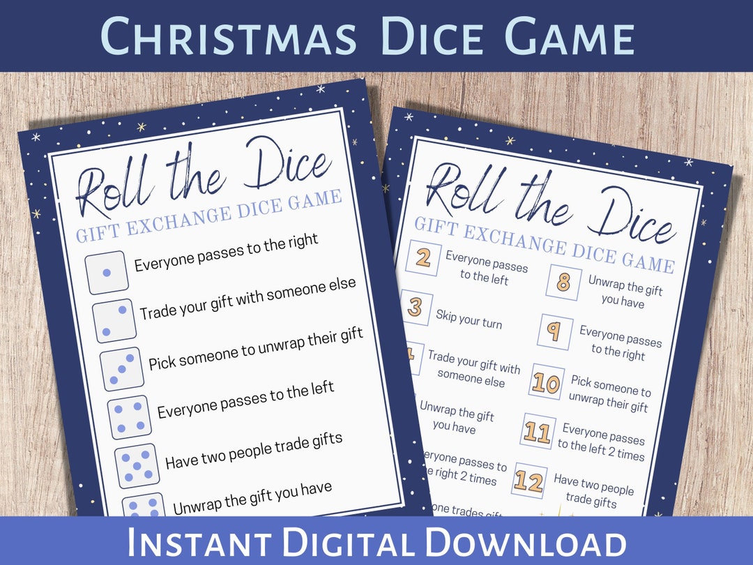 Pass the Gift Game, White Elephant Party, Office Party Games, Christmas Dice Game, Christmas