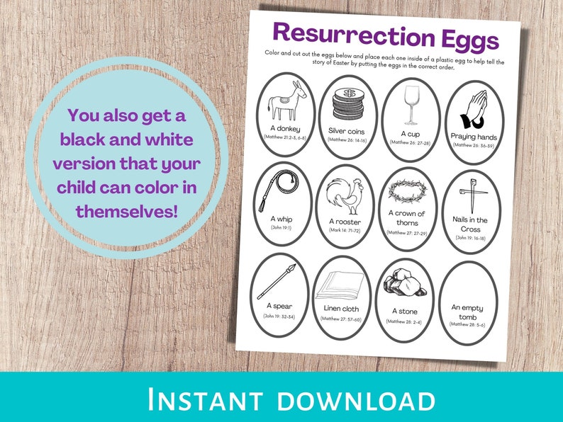 Resurrection Eggs Easter Bible Games Resurrection Eggs Etsy
