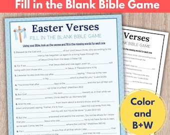 Easter Story Trivia, Bible Verse Game, Easter Bible Trivia, Holy Week Game, Easter Religious Game, Women's Ministry Game, Christian Game