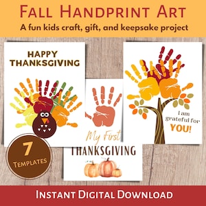 Handprint Art, Kids Handprint Craft, Keepsake Gift, Fall Hand Print Craft, Kids Art Activity, Printable Fall Craft, Kids Thanksgiving Craft