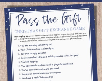 Pass the Gift Game, White Elephant Party, Office Party Games, Christmas Gift Exchange, Christmas Party Game, Printable Holiday Game