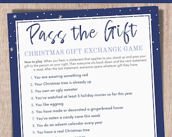 Pass the Gift Game, White Elephant Party, Office Party Games, Christmas Gift Exchange, Christmas Party Game, Printable Holiday Game