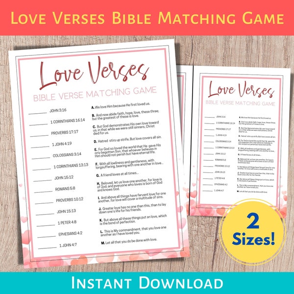 Bible Valentine Games, Bible Trivia Quiz, Love Bible Verse Printable, Bible Game, Bridal Shower Game, Valentine Games, Christian Games