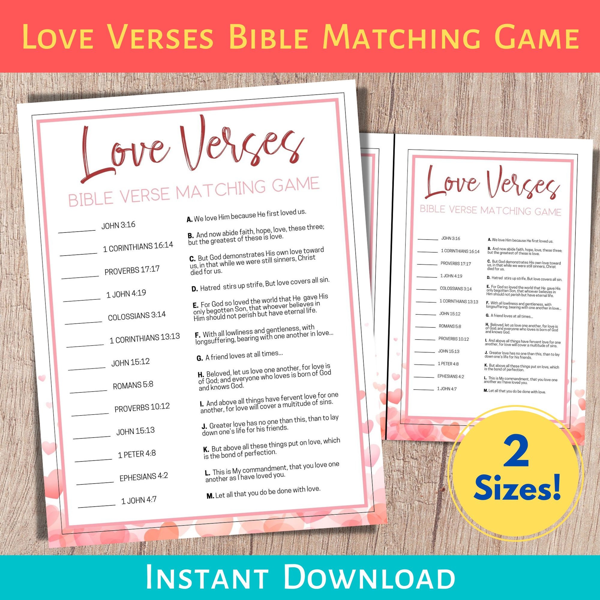 Bible Valentine Games, Bible Trivia Quiz, Love Bible Verse Printable ...