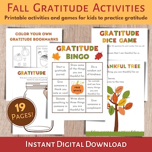 Gratitude Activities and Games, Thankful Activities, Gratitude Printables for Kids, Fall Coloring Pages, Thanksgiving Craft, Gratitude Tree