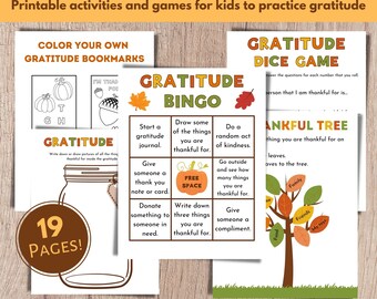 Gratitude Activities and Games, Thankful Activities, Gratitude Printables for Kids, Fall Coloring Pages, Thanksgiving Craft, Gratitude Tree