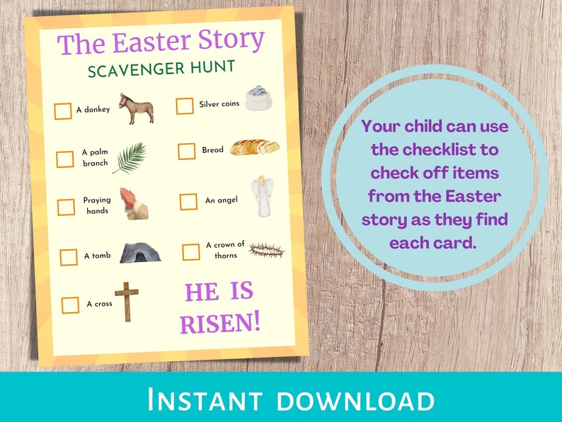 Easter Scavenger Hunt Easter Bible Games Scavenger Hunt for Etsy