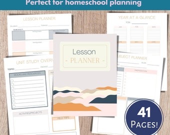 Unit Study Planner, Homeschool Lesson Planner, Printable Unit Plan, Subject Planner, Homeschool Unit Study, Topic Study Planner