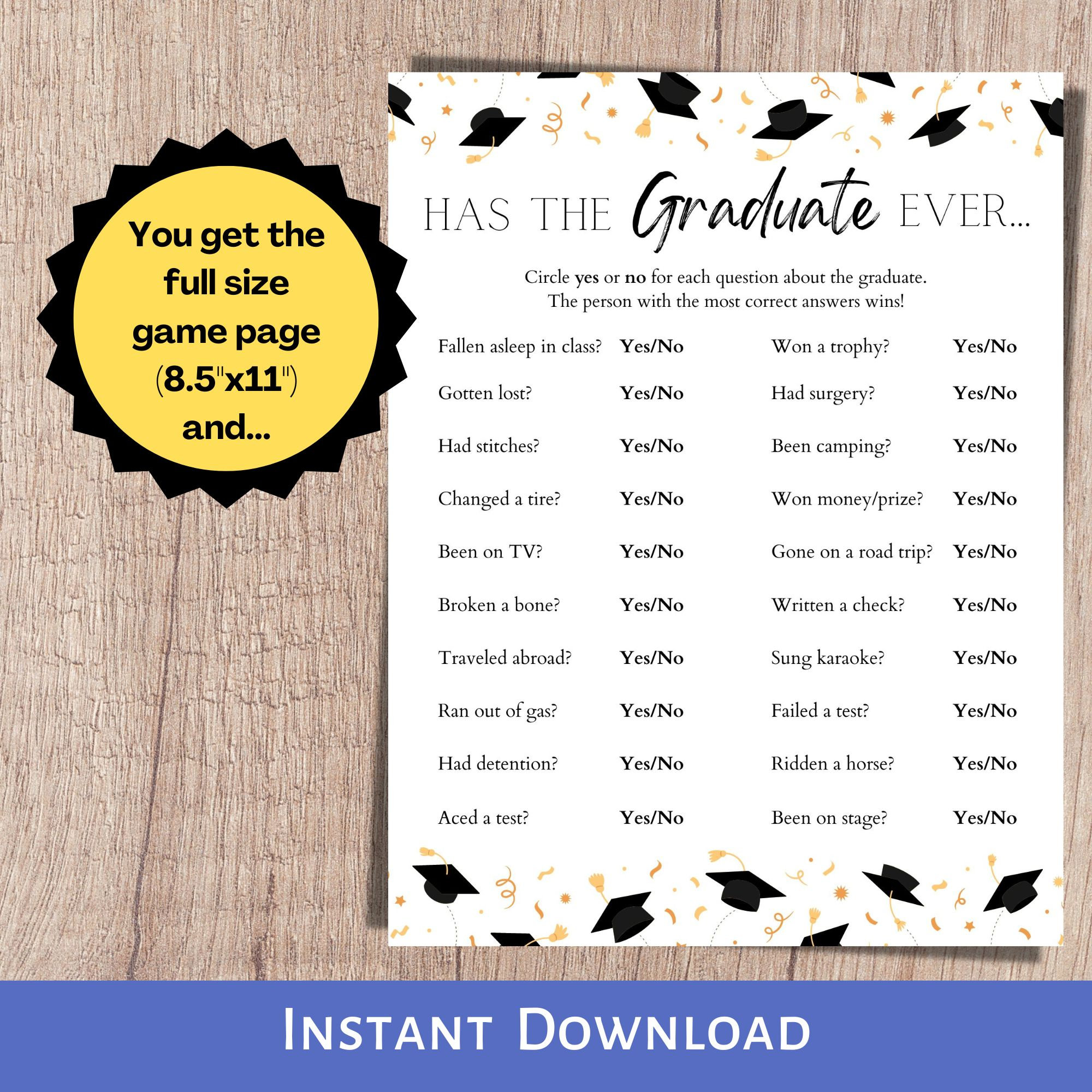 Graduation Games, Has the Grad Ever, Graduation Games Printable ...