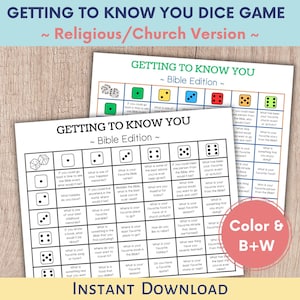 Get to Know You Dice Game, Womens Ministry Games, Church Games, Icebreaker Game, Bible Games, Conversation Starters, Sunday School Games