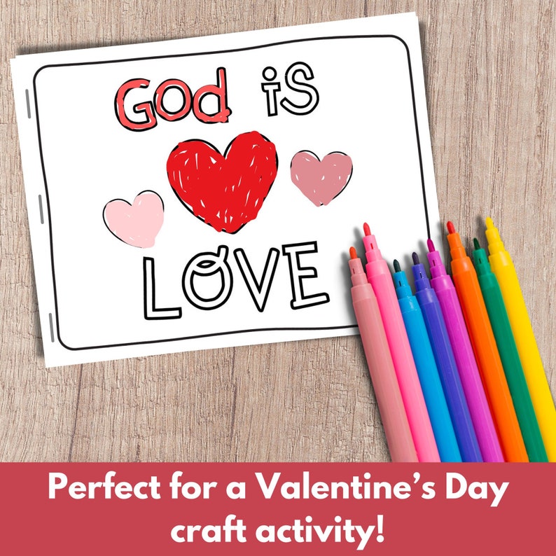 Printable Bible coloring pages for valentines as a mini book on God's love.