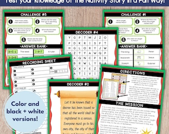 Nativity Escape Room, Christmas Trivia, Nativity Activity, Christmas Escape Room, Advent Escape Room, Bible Escape Room, Kids Escape Room