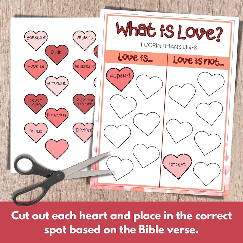 Bible Valentine Games, Love is Craft, 1 Corinthians 13, Sunday School