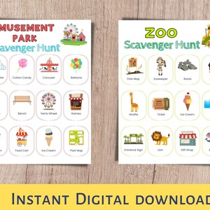 Printable Kids Scavenger Hunt Bundle, Outdoor Games, Nature Printables ...