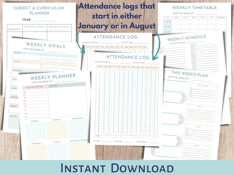 Homeschool Planner 2023 & 2024 Planner Printable Homeschool Etsy