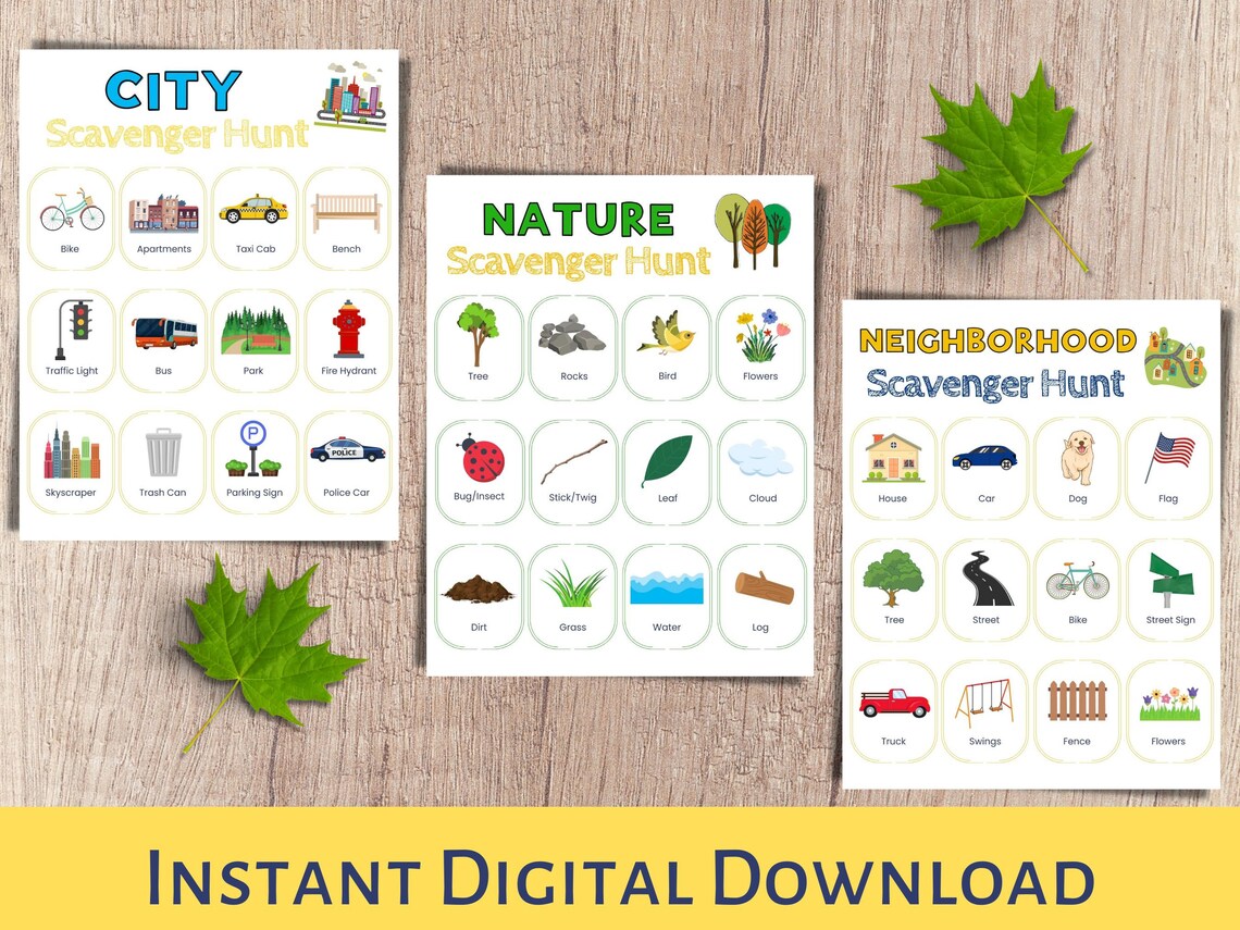 Printable Outdoor Activities for Kids Bundle, Nature Games, Camping I Spy, Outdoor Scavenger ...